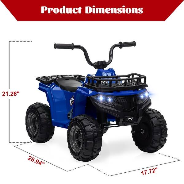 dimension image slide 1 of 8, 12V Kids Ride-On Electric ATV, Ride On Toy for Boys and Girls
