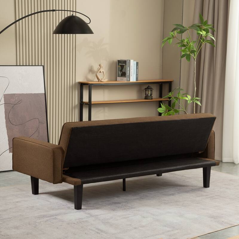 Futon Sofa Bed Convertible Couch Bed with Armrests