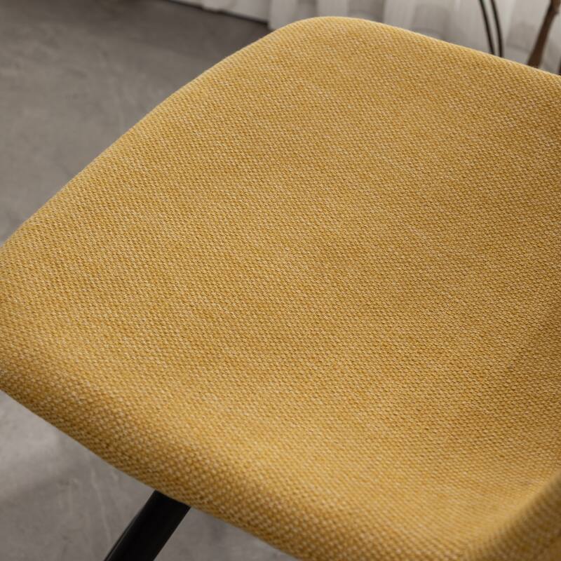 Fabric Kitchen 28.25" Counter Height Stools, Set of 2, Yellow