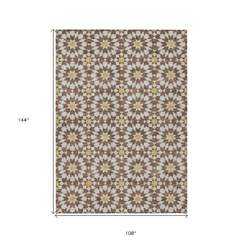 HomeRoots Floral Medallion Transitional Rectangle Outdoor Rug