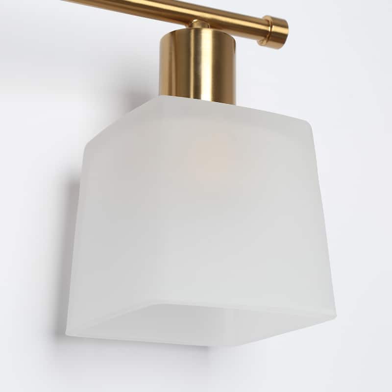 Modern Glam 3-light Bathroom Vanity Light Linear Dimmable Wall Sconces with Frosted Glass Shade