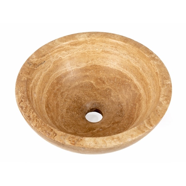 Eden Bath Small Vessel Sink Bowl Honed Beige Travertine Overstock 23538682