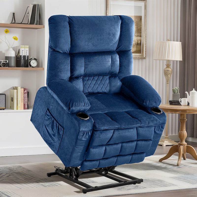 Dual Motor Large Power Lift Recliner Chair for Elderly, Lay Flat Lift Chair with knead the waist and heat, Big Lift Recliner