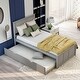 preview thumbnail 28 of 34, Twin Platform Wood Bedframe with Trundle - Gray