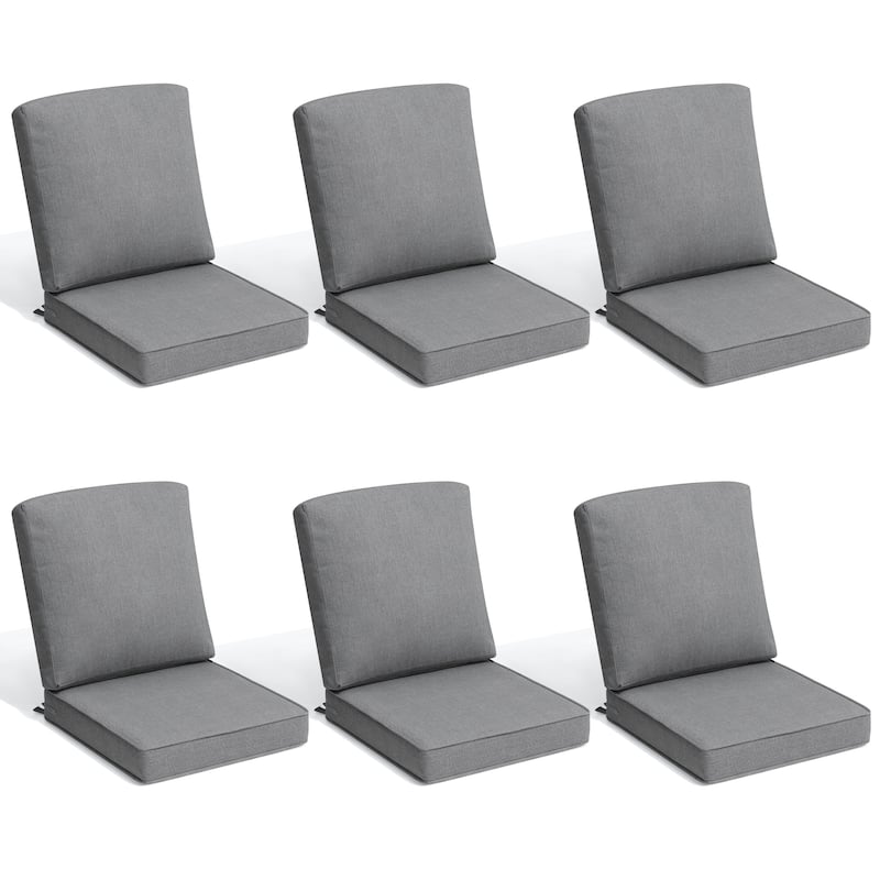 21 W x 22 D in. Deep Seat Outdoor Cushion Set by Crestlive Products - 6-Seater - Light Grey