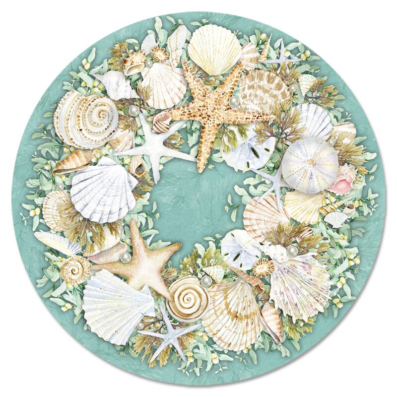Glass Lazy Susan - Coastal Wreath - 13x.033