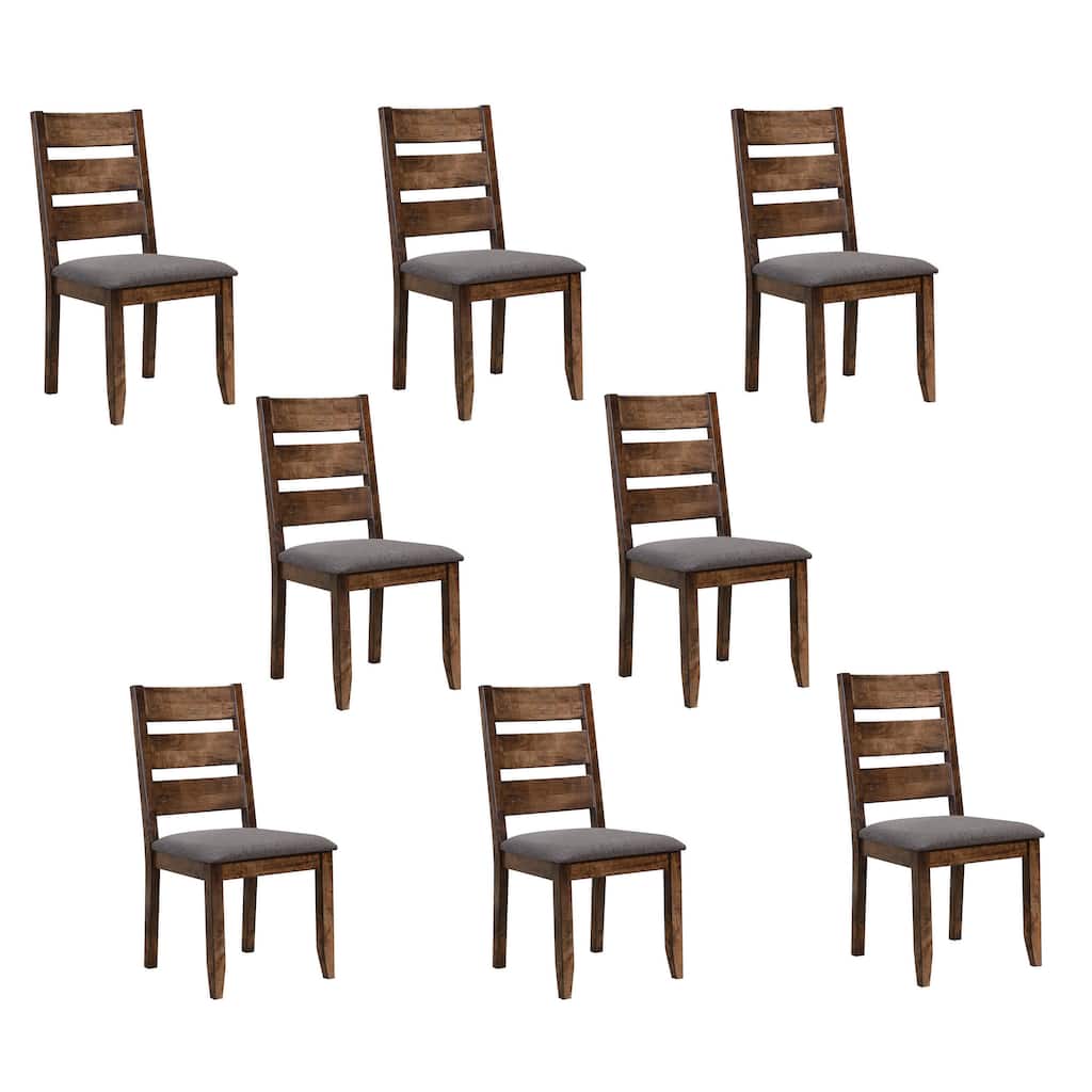 Ponti Grey and Knotty Nutmeg Ladder Back Dining Chairs (Set of 8)