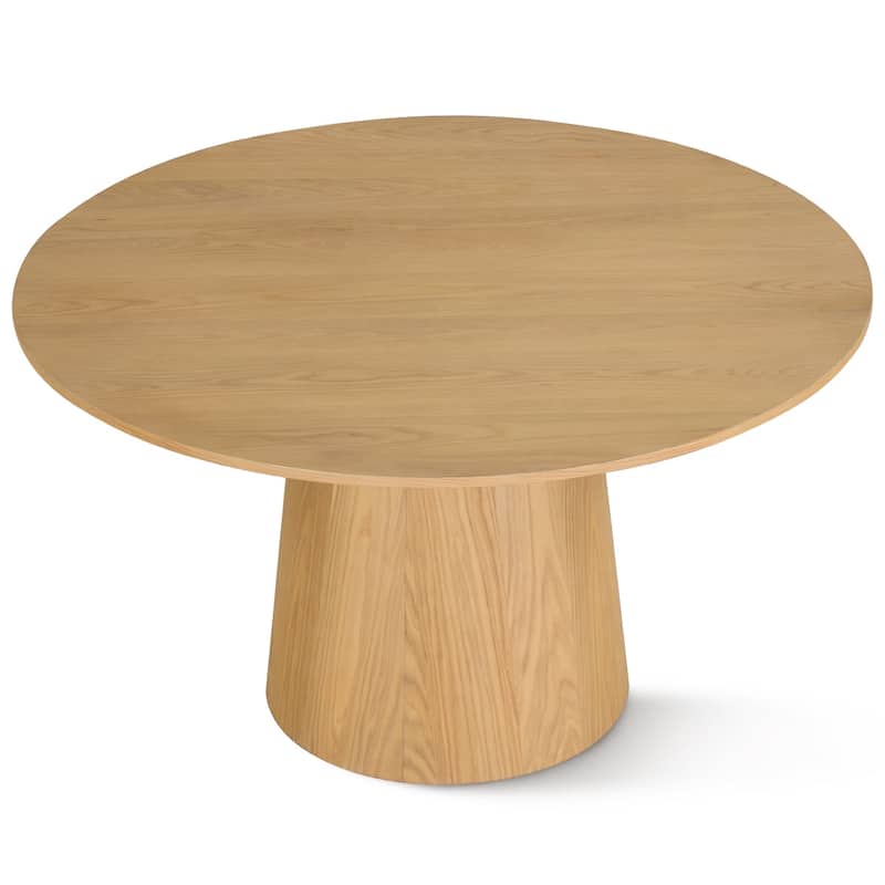 52" Solid Oak Round Pedestal Dining Table