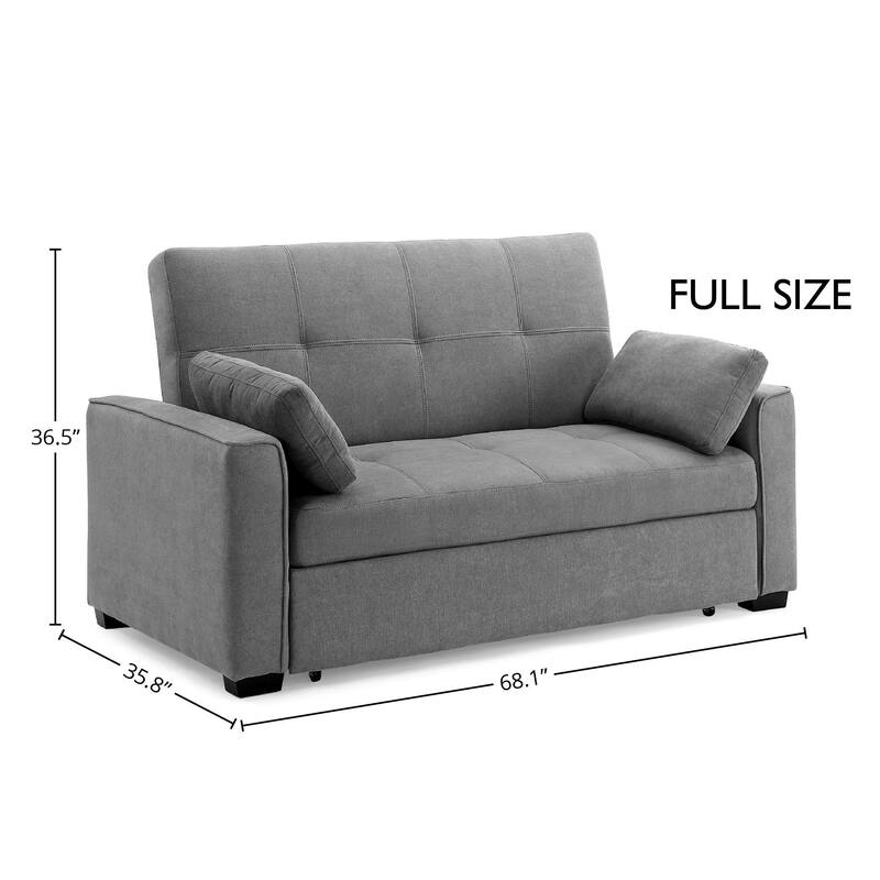 Nantucket Pull-Out Chenille Sleeper Sofa with Accent Pillows