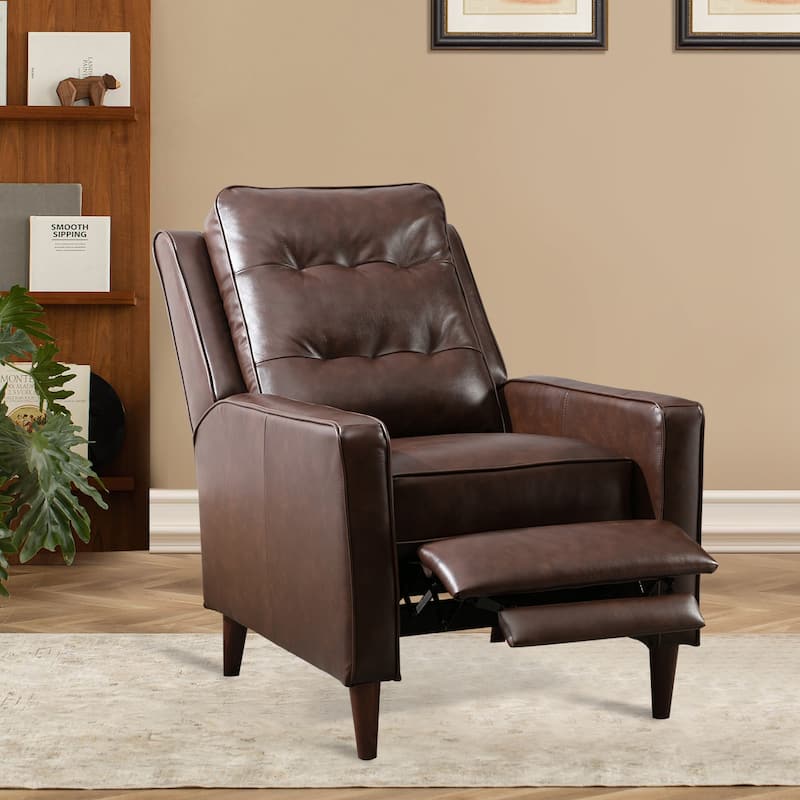 Genuine Leather Pushback Recliner Single Sofa