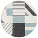 preview thumbnail 72 of 84, SAFAVIEH Hollywood Tatianna Mid-Century Modern Abstract Rug 6'7" Round - Ivory/Aqua - Round