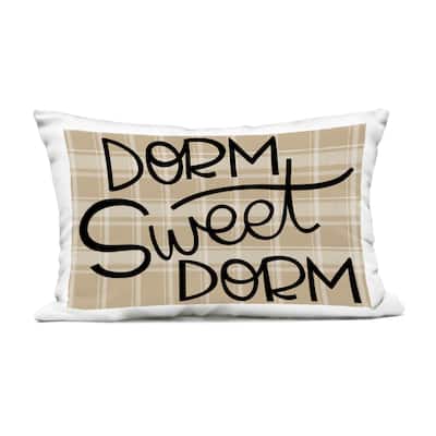 Stupell Sweet Dorm on Plaid Printed Outdoor Throw Pillow Design by Mandy Ford Art + Illustration