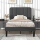 preview thumbnail 1 of 25, Twin Upholstered Platform Bed Frame with Headboard and 12 Wooden Slats, Adjustable Height,