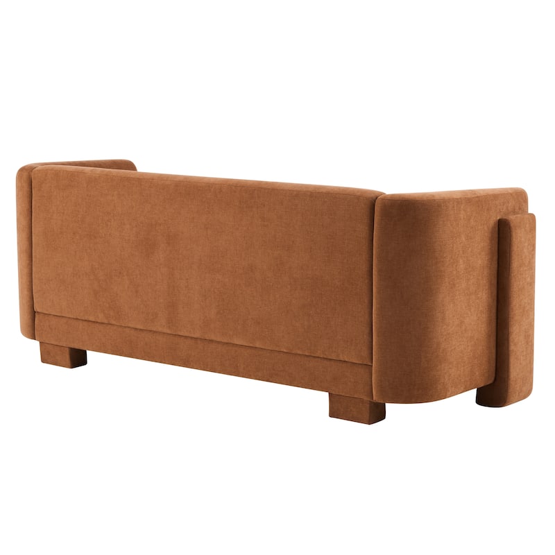 Christopher Knight Home - Modern Upholstered 77.56" 3-Seat Sofa with Geometric Block Arms