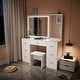 preview thumbnail 7 of 34, Makeup Vanity with XL Lighted Mirror & Stool, 7 Drawers Bedroom Vanity Desk