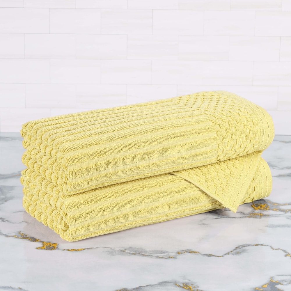 Superior Soho Ribbed Cotton Bath Towel Set of 2