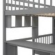 preview thumbnail 15 of 33, Full Over Twin Bunk Bed with Desk, Drawers, and Shelves in Grey for Organized Sleeping and Study Space