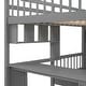preview thumbnail 15 of 33, Full over Twin Size Solid Wood Bunk Bed with Desk, Drawers and Shelves