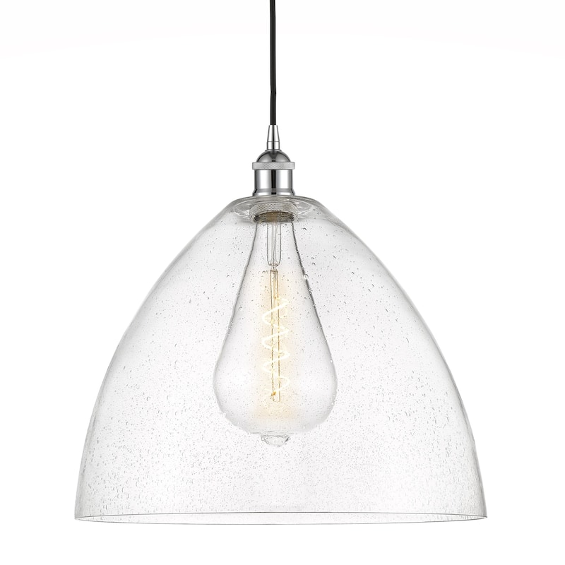 Innovations Lighting 616-1P-18-16 Edison Dome Pendant Edison Dome 16" - Polished Chrome / Seedy