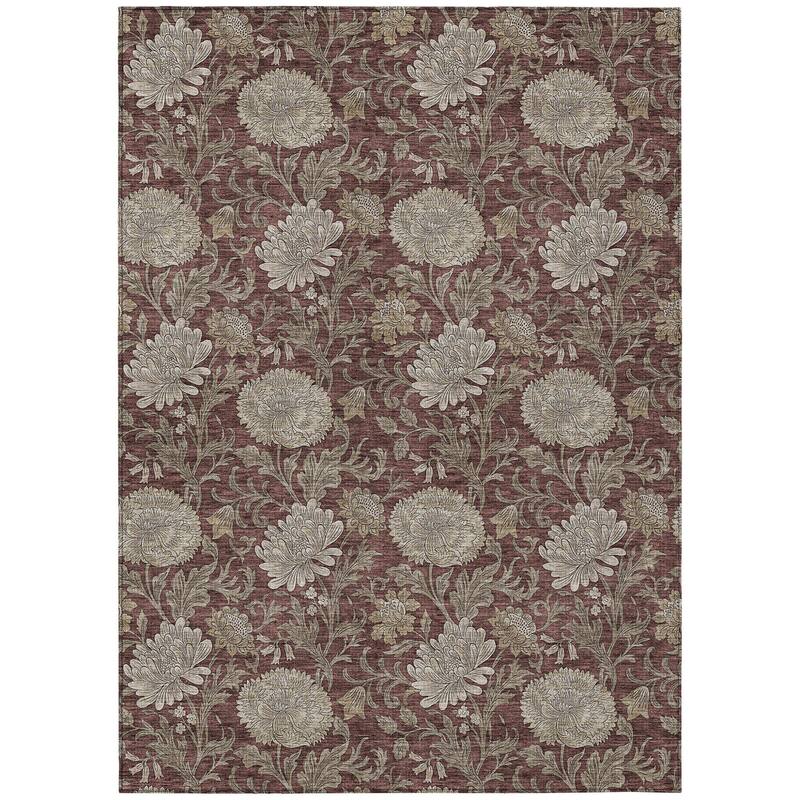 HomeRoots Floral Transitional Rectangle Outdoor Rug