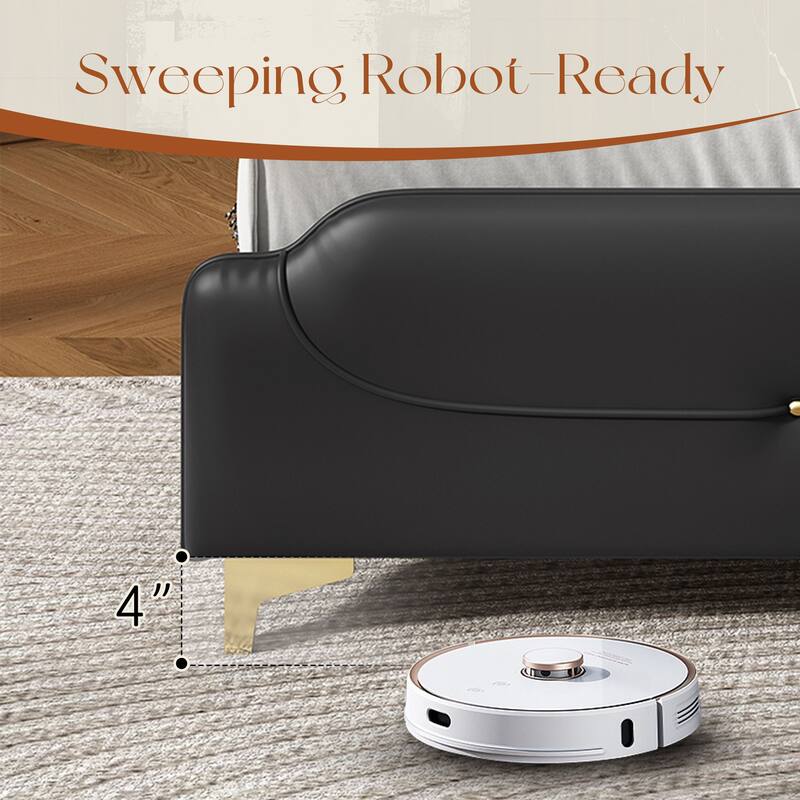 Uphou Modern Upholstered PU Leather Bed by Christopher Knight Home