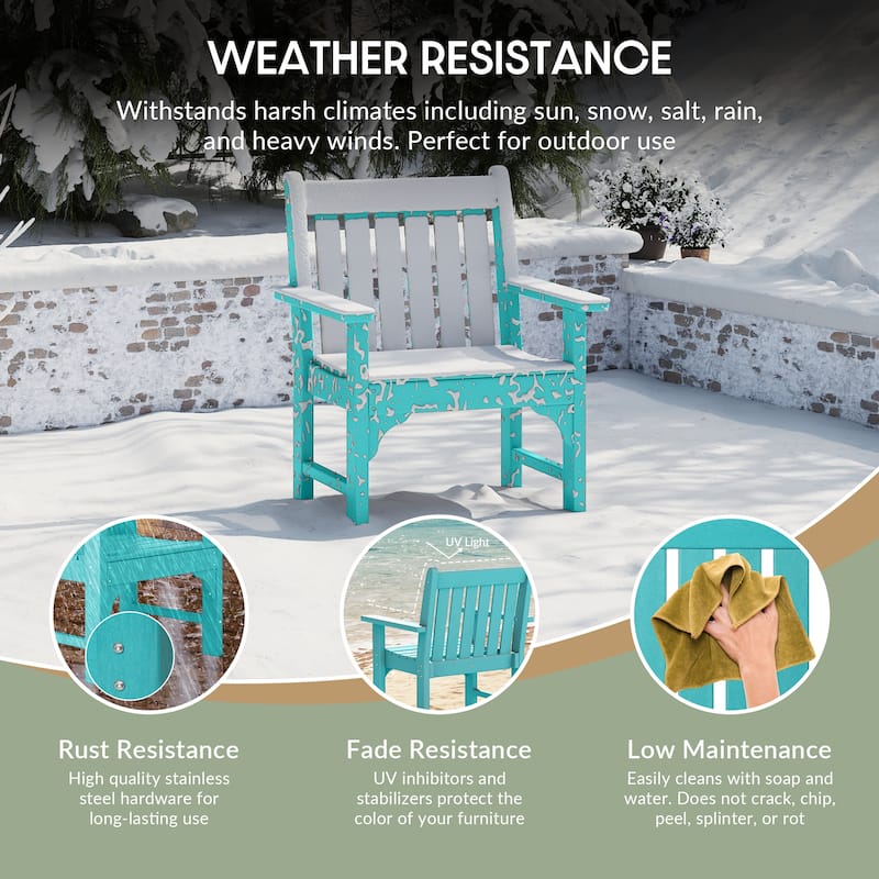 Polytrends Laguna Outdoor Dining Poly Garden Arm Chair (Set of 4)