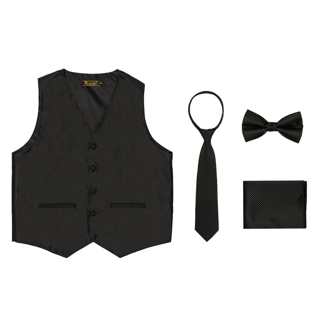 Shop Porto Filo Men S Diamond Design Tuxedo 4 Piece Set Vest Tie