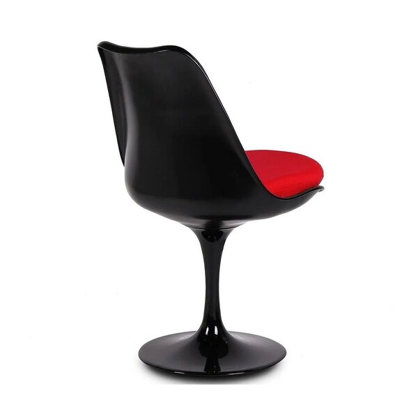 Tulip Armless Black Shell Swivel Modern Chair (Set of 4 ) - Bed