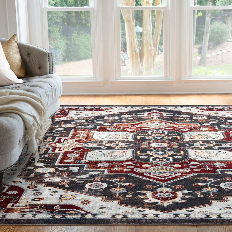 Piazza Global Oriental Indoor Area Rug - 7'11'' x 10'3'' - Red/Red