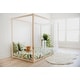 preview thumbnail 1 of 3, Custom Kids Furniture Floor Twin Canopy Bed with Slats