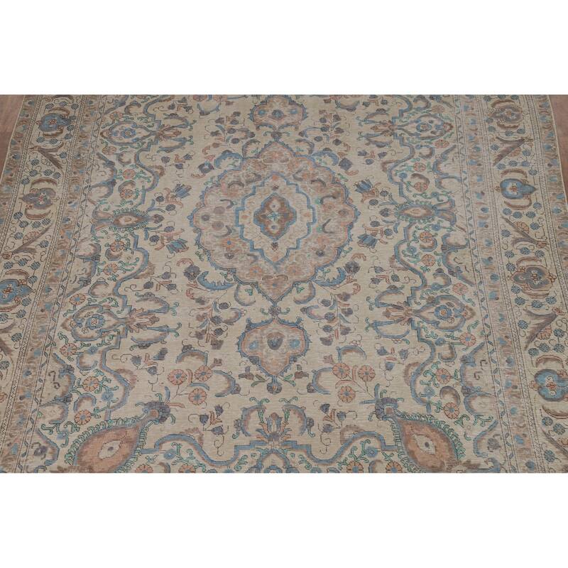 Tabriz Persian Vintage Area Rug Hand-Knotted Traditional Wool Carpet - 8'2" x 11'8"