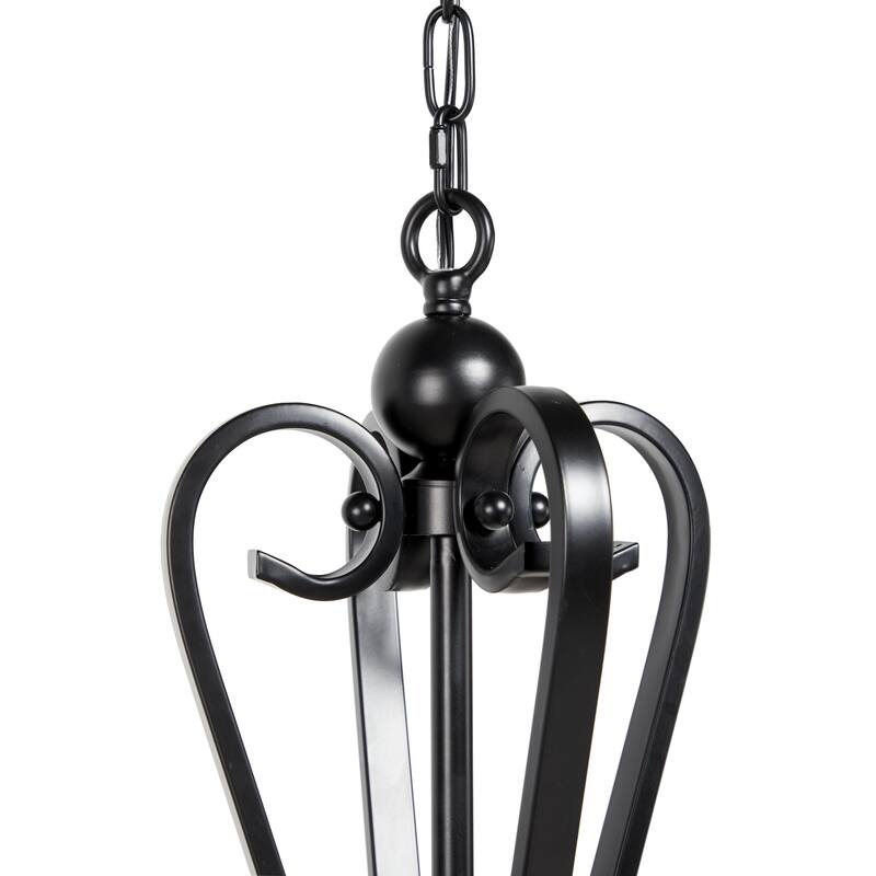 Black Metal Antique Style 18 Light Room Chandelier with Scrolls