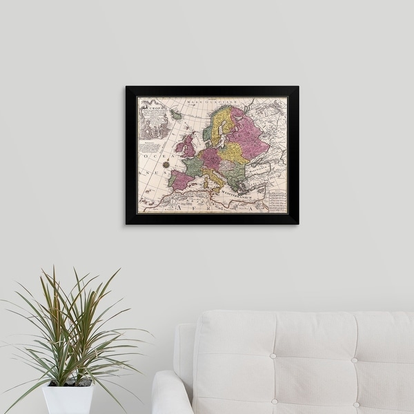 "Map of Europe" Black Framed Print
