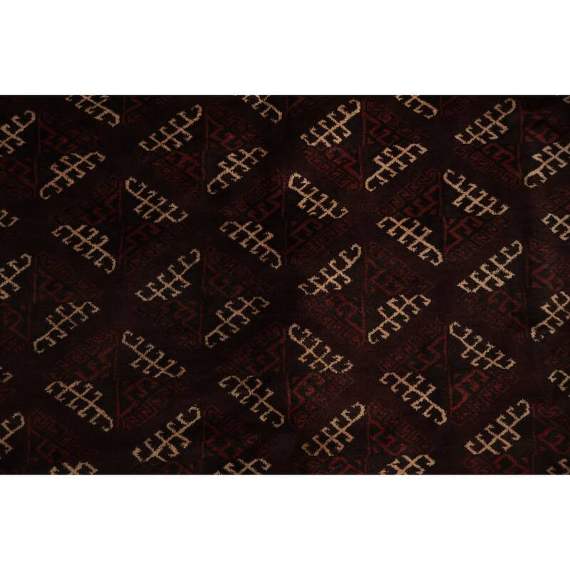 Hand Knotted Oriental 100% Wool Carpet Traditional All-Over Red Turkoman Area Rug - 10' 10'' X 7' 9''