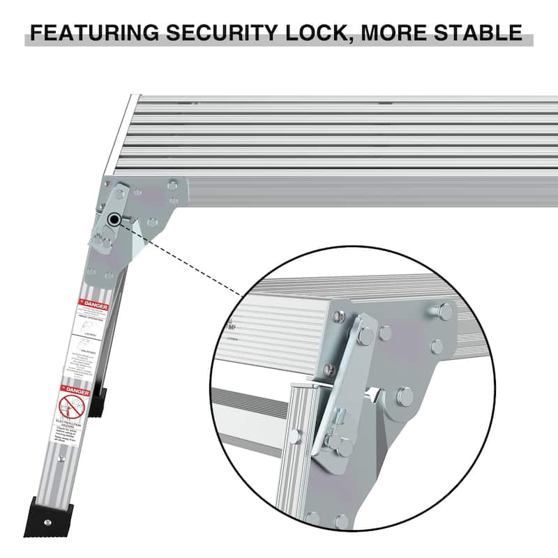 Portable Aluminum Work Platform Folding Ladder