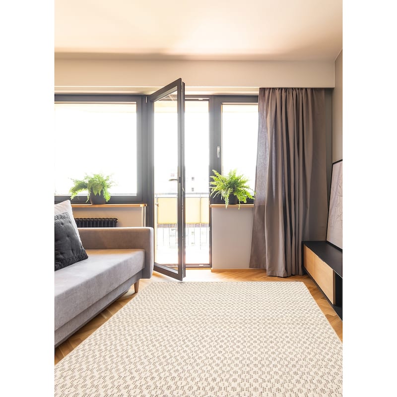 ECARPETGALLERY Braid weave Sienna Cream Wool Rug - 5'3 x 7'8
