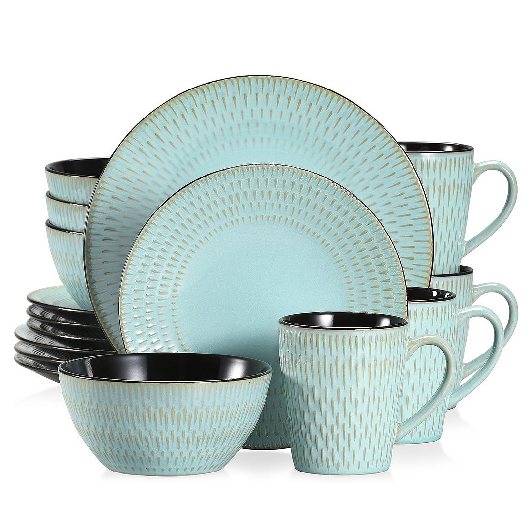 Gibson select tequesta 16pc dinnerware set taupe best sale