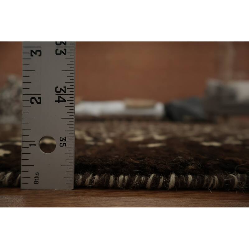 Hand Knotted Oriental 100% Wool Carpet Tribal Abstract Brown Moroccan Area Rug - 7' 11'' X 5' 7''