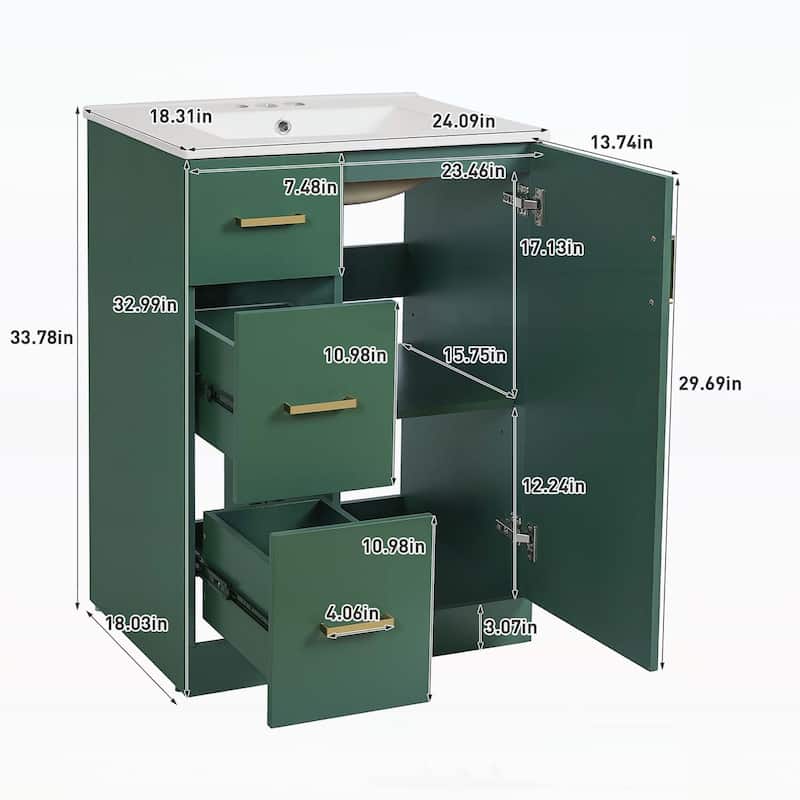 Under-mount Sink Bathroom Cabinet with Drawers