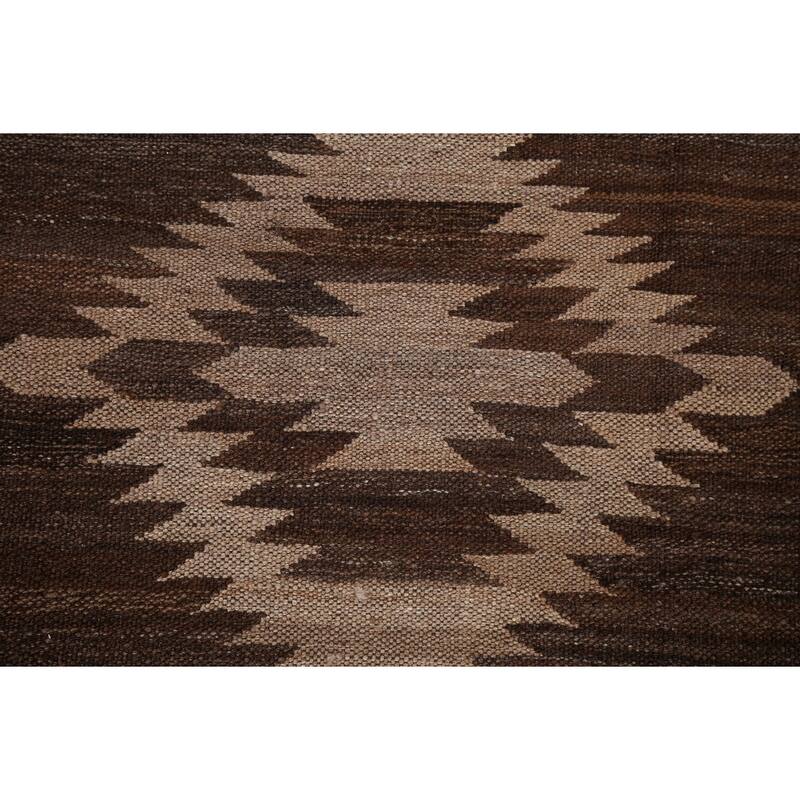 Natural Dye Geometric Tribal Oriental Kilim Area Rug Wool Hand-woven - 4'11" x 6'9"