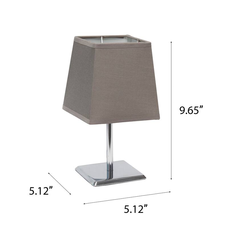 Metal Table Lamp with Geometric Shade - 9.5" - Gray
