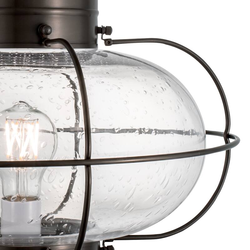 Elk Home Classic Onion Outdoor Post Light - Gun Metal with Seeded Glass