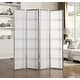 preview thumbnail 7 of 10, Roundhill Furniture Seto White Wood and Paper 4-panel Room Divider Screen Silver