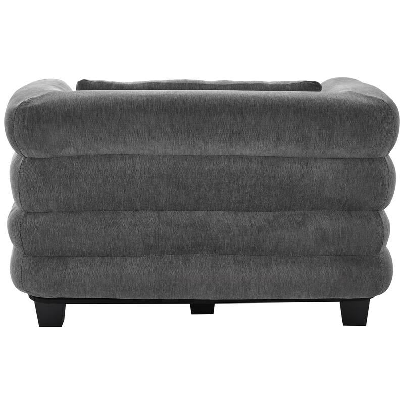 Roomfitters 52 Inch Oversized Modern Chaise Lounge Sofa Bed with Layered Armrests, Chenille