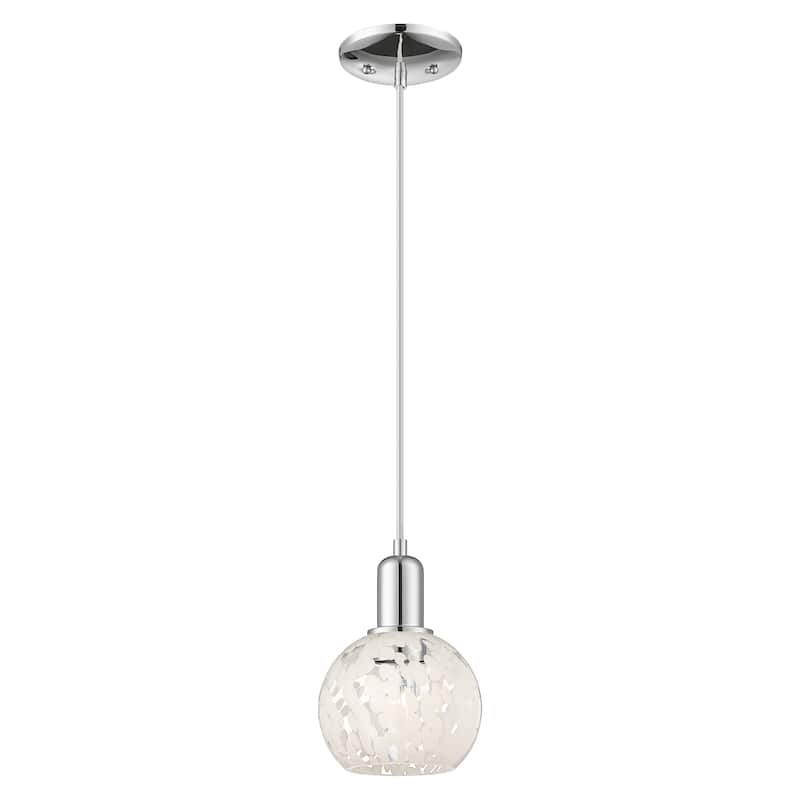 Innovations Lighting Endless Possibilities Arcadia - White Mouchette - 1 Light 6" Cord Hung Mini Pendant - Polished Chrome