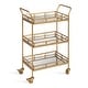 preview thumbnail 29 of 31, Kate and Laurel Ketia Metal and Glass 3-tiered Tray Bar Cart Gold - Assembly Required