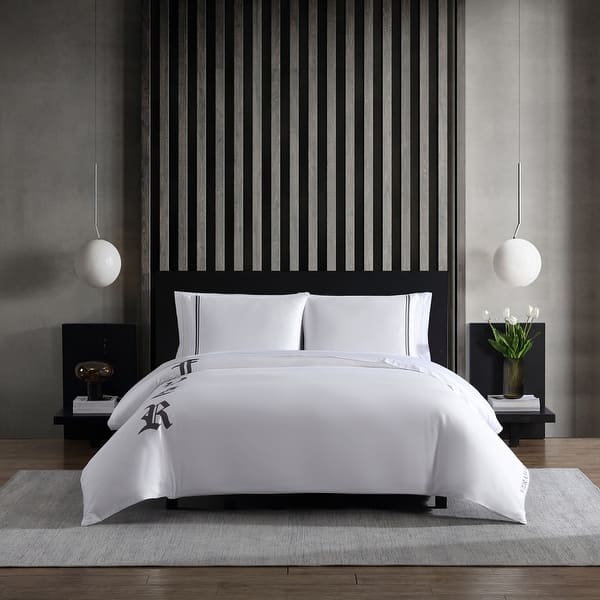 Vera Wang Forever Cotton White Duvet Cover Set On Sale Bed Bath