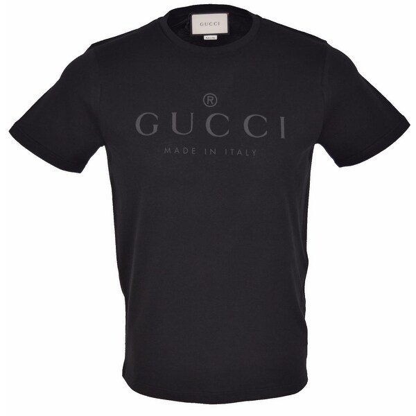 Shop Gucci Men's 441685 Black Cotton Trademark Logo SLIM ...
