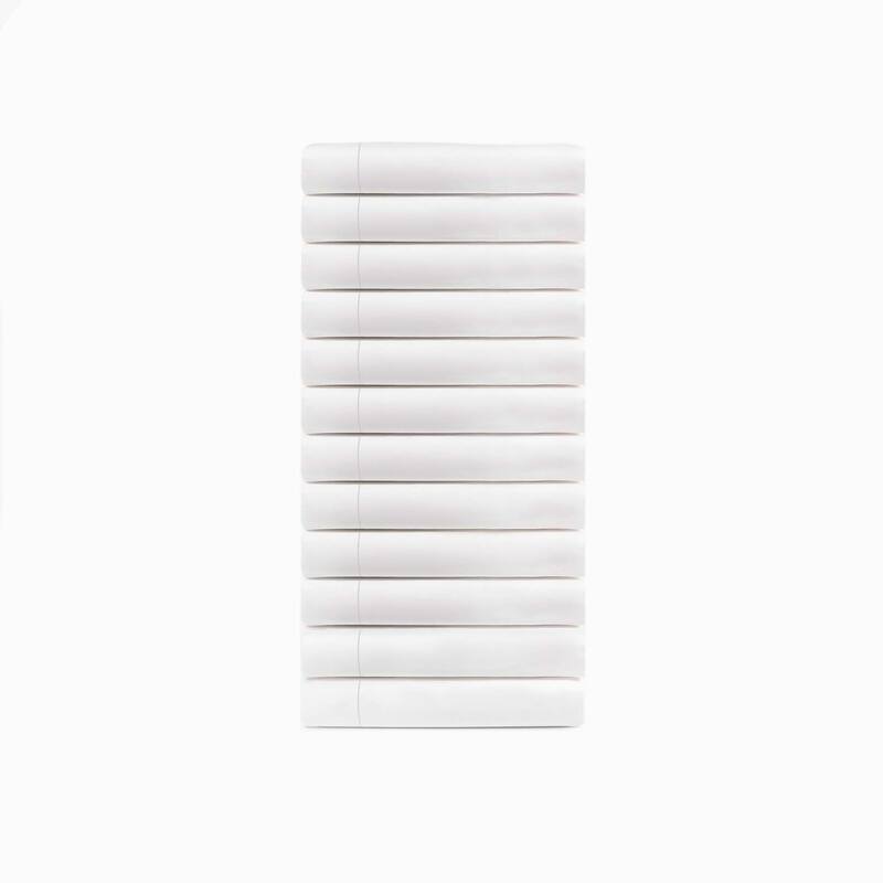 Cotton Blend Hotel Quality White Pillowcase Set of 12 by Superior - King