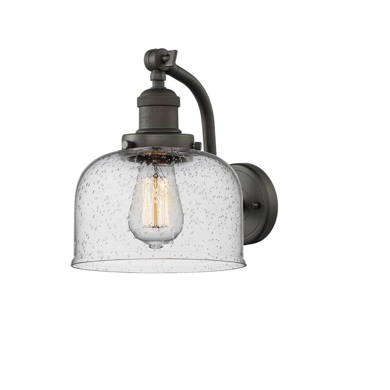 Innovations Lighting Large Bell Single Light 12" Tall Bathroom Sconce - Oiled Rubbed Bronze / Seedy